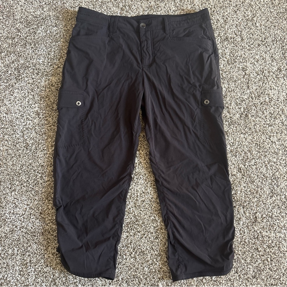 Eddie Bauer Women Black Hiking Pants Size 8 Lightweight Travel Utility Outdoor